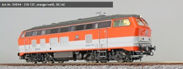 Esu 31014 - Diesellok, H0, BR 218, 218 137 Citybahn DB, orange/weiß, Ep VI, Vorbildzustand um 1989, Sound+Rauch, DC/AC