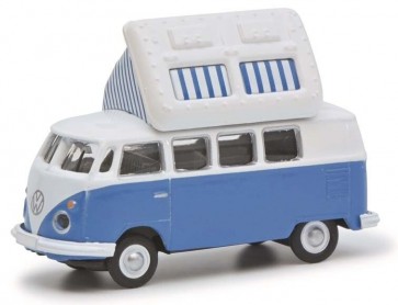 Schuco 26711 - VW T1c camper, blauw/wit