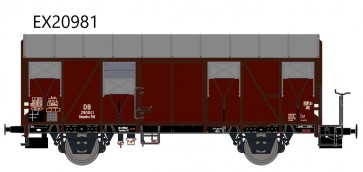 Exact train EX20981 - DB Gmmhs 56 EUROP mit Bremserbühne und aluminium Luftklappen Epoche III Nr. 290041