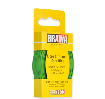 Brawa 3103 - Litze 0,14 mm², 10 m Ring, grün