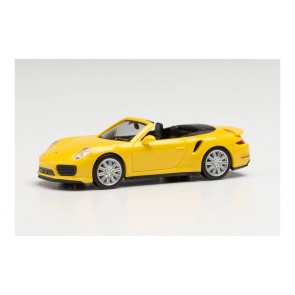 Herpa 028929-002 - Porsche 911 Turbo Cabrio, geel
