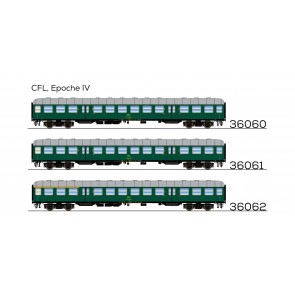 Esu 36060 - n-Wagen, H0, B, 82 22-40 458, 2. Kl, CFL Ep. IV, flaschengrün, Dach silber, DC