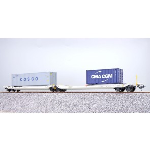 Esu 36551 - Taschenwagen, H0, Sdggmrs, 37 84 499 3 309-2, NL-AAEC Ep. VI, Container CBHU 800608 + CMAU 216218, DC