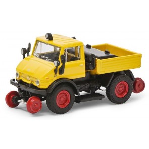 Schuco 26634 - MHI Mercedes Benz Unimog U406 Zweiwegefahrzeug