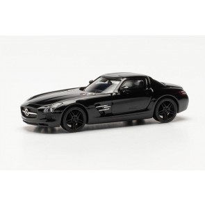 Herpa 420501-002 - Mercedes Benz SLS AMG (zwarte velgen), zwart