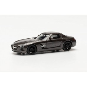 Herpa 430784-002 - Mercedes Benz SLS AMG (zwart velgen), grijs metallic