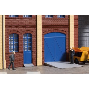 Auhagen 80255 - Deur, poort, blauw, trap, helling/Tore, Tür blau & Stuf, Ra.