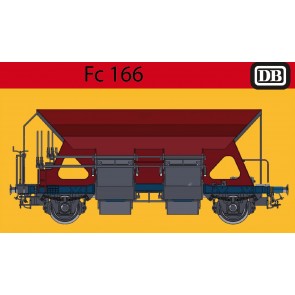 Exact train EX20080 - DB FC166 Schotterwagen ohne Bremse Nr. 30 80 942 8 022-6