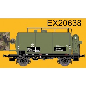 Exact train EX20638 - DRG 30m3 Leichtbau Uerdinger Bauart Kesselwagen Camouflage Ölvereine mit Bremserhaus DR Kar 934 206 P
