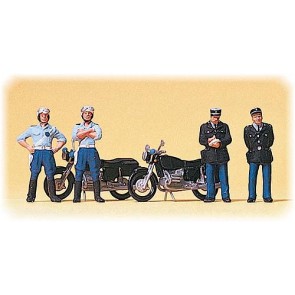 Preiser 10191 - 1:87 Franse politie-agenten + motoren