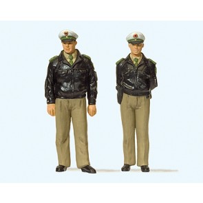 Preiser 44900 - 1:22,5 Polizei agenten BRD - groen uniform
