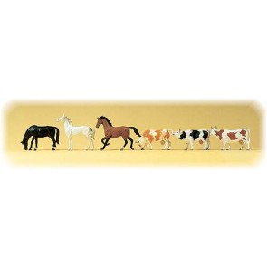 Preiser 75019 - 1:120 Paarden en koeien