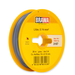 Brawa 3157 - Schaltlitze 0,14 mm², 25 m Spule, grau