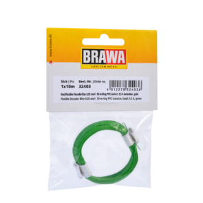 Brawa 32403 - Decoderlitze 0,05 mm², 10 m Ring, grün