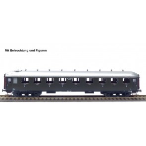 Exact train EX10040 - NS AB7522 oliv grün, silbernes Dach mit Beleuchtung und figuren