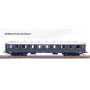 Exact train EX10042 - NS AB7542 oliv grün, silbernes Dach. Hohes Klassenbord mit Beleuchtung und figuren