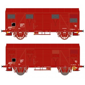 Exact train EX20924 - 2-er Set SNCF Gs mit französischen Lager und französischen Speichernräder Rotbraun Epoche IV