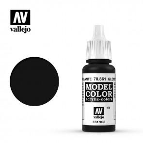 Vallejo 70861 - MODEL COLOR GLOSSY BLACK (#170)