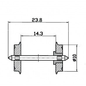 Roco 40180 - DC-Radsatz 10mm KMB (2 stuks)